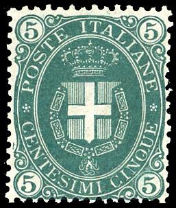 1889 - 5 cent. Stemma, fondo pieno ... 