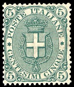 1889 - 5 cent. Stemma, fondo ... 