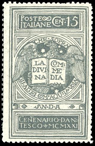1921 - 15 cent. grigio Dante, non ... 