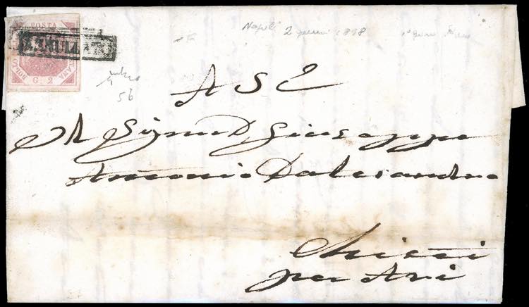 1858 - 2 grana lilla rosa, I ... 