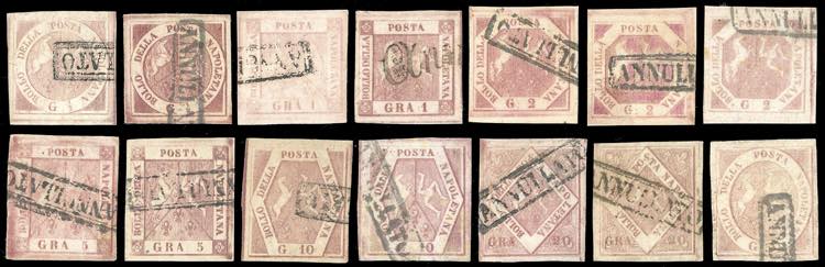 1858/59 - Serie completa di 14 ... 