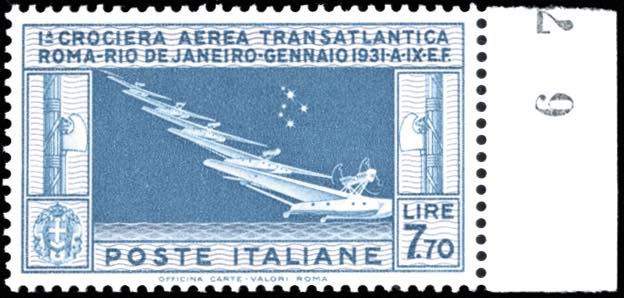 1930 - 7,70 lire Crociera Balbo ... 