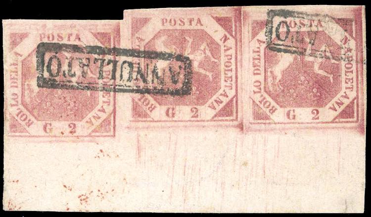 1858 - 2 grana rosa carminio, I ... 