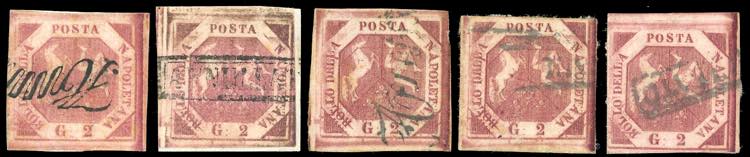 1858 - 2 grana, I tavola, cinque ... 