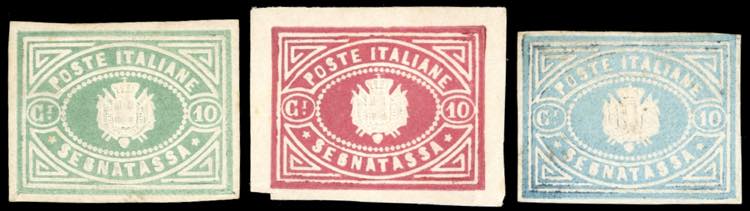 1864 - 10 cent. segnatasse, saggio ... 