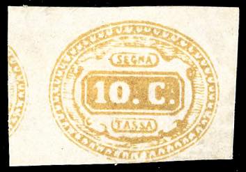 1863 - 10 cent. giallo (1), nuovo, ... 
