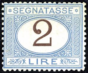 1870 - 2 lire azzurro chiaro e ... 