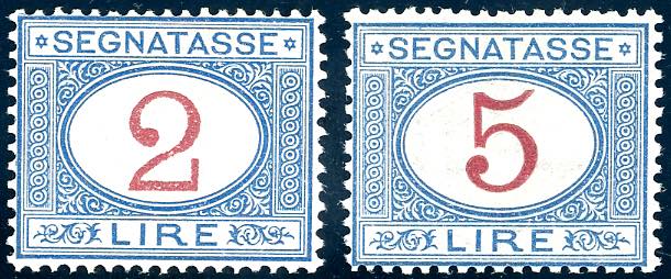 1903 - 2 lire e 5 lire azzurro e ... 