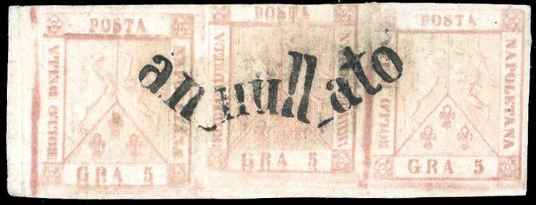 1858 - 5 grana rosa mattone, I ... 