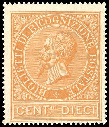 1874 - 10 cent. ocra arancio (1), ... 