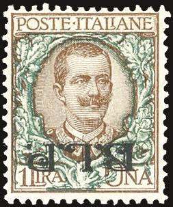 1922/23 - 1 lira, soprastampa BLP ... 