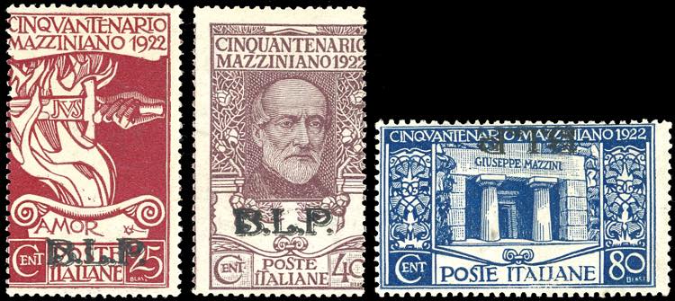 1922 - Mazzini, soprastampa BLP, ... 