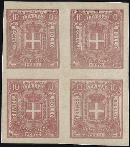 1863 - 10 cent. lilla su carta ... 