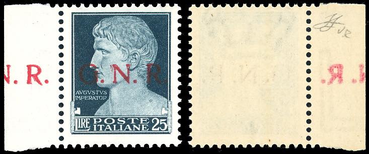 1944 - 25 lire, soprastampa G.N.R. ... 