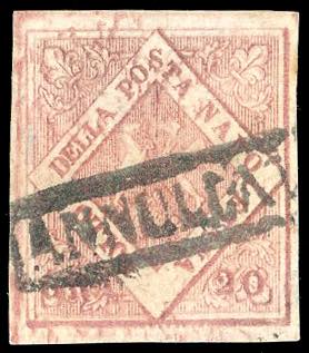 1858 - 20 grana rosa brunastro, I ... 
