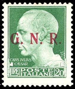 1943 - 20 lire soprastampa G.N.R. ... 