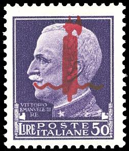 1944 - 50 lire soprastampa fascio, ... 