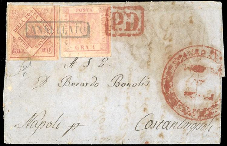 1860 -  20 grana rosa brunastro e ... 