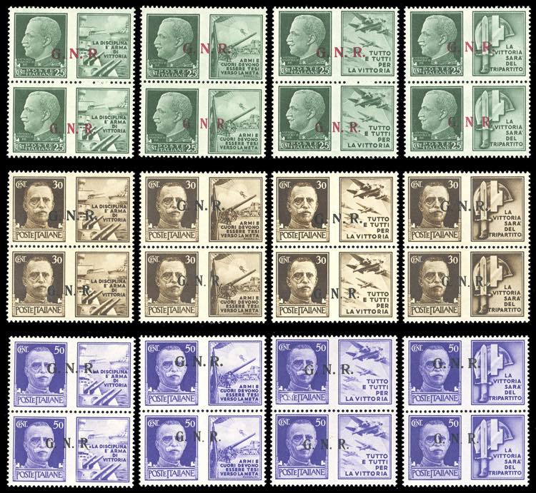 1943 - Soprastampati G.N.R. di ... 