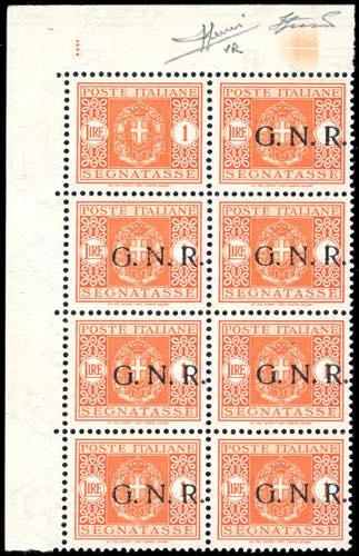 1944 - 1 lira, soprastampa G.N.R. ... 