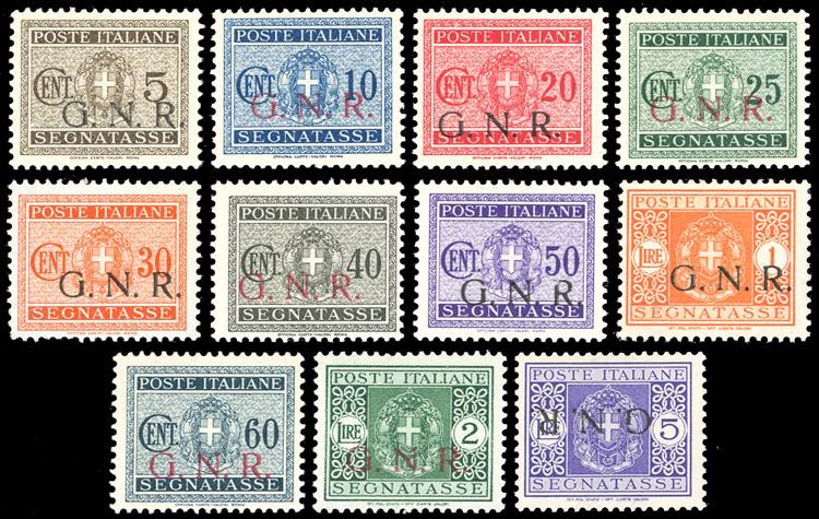 1943 - Soprastampati G.N.R. di ... 