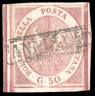 1858 - 50 grana rosa brunastro ... 