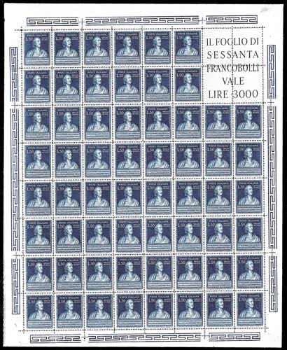1949 - 50 lire Volta (612), foglio ... 