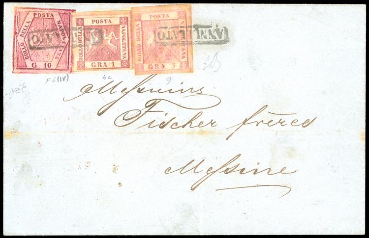 1860 - 10 grana carminio lillaceo, ... 