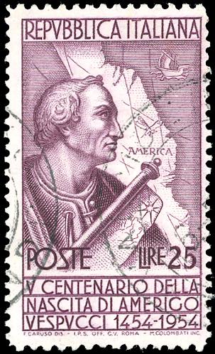 1954 - 25 lire Vespucci, dent. 12 ... 