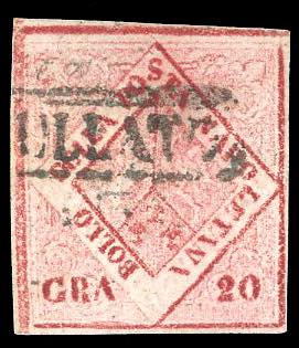 1860 - 20 grana rosa brunastro, ... 