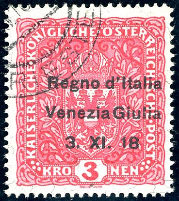 VENEZIA GIULIA 1918 - 3 kr. rosa ... 