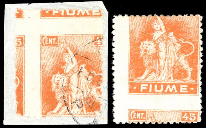 FIUME 1919 - 45 cent. Allegorie e ... 