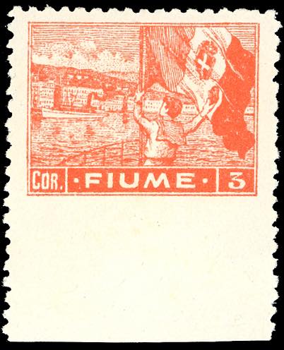 FIUME 1919 - 3 cor. Allegorie e ... 