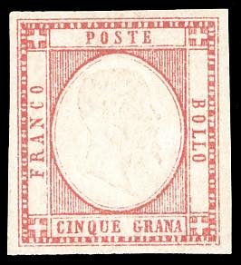 1861 - 5 grana rosa carminio (21), ... 