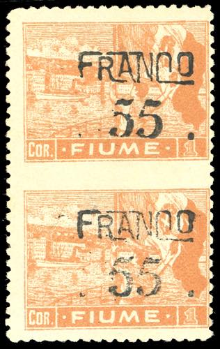 FIUME 1919/20 - 55 cent. su 1 cor. ... 