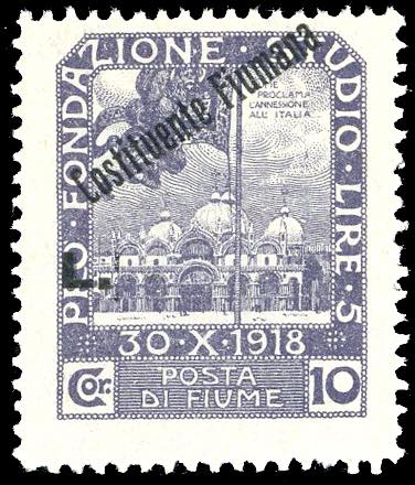 FIUME 1921 - 10 lire soprastampato ... 
