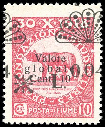 FIUME SEGNATASSE 1921 - 0,04 l. su ... 