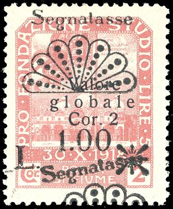 FIUME SEGNATASSE 1921 - 1 lira su ... 