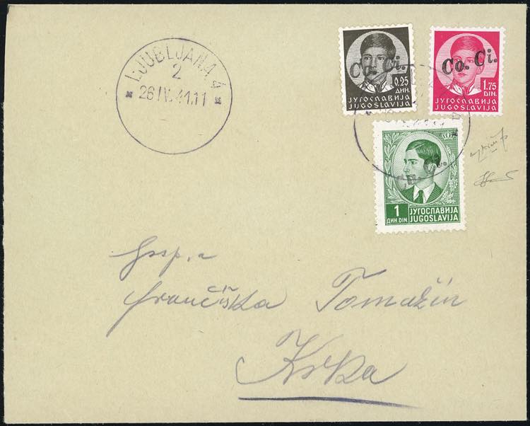 LUBIANA 1941 - 25 p., 1,75 d., 1 ... 