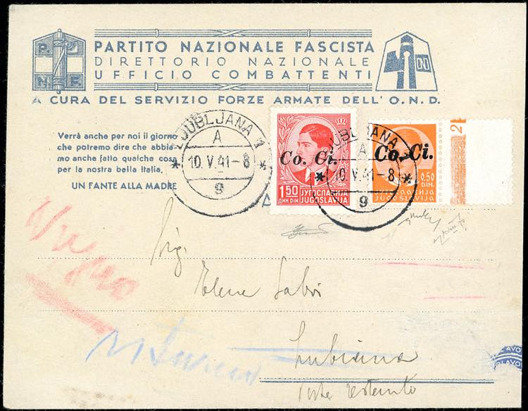 LUBIANA 1941 - 50 p. soprastampato ... 