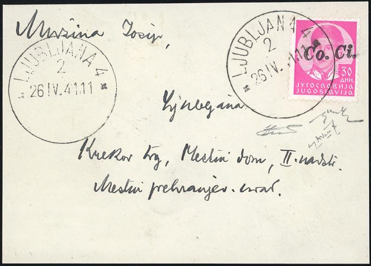 LUBIANA 1941 - 30 d. soprastampa a ... 