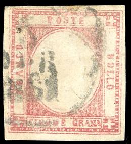 1861 - 5 grana carminio, falso per ... 