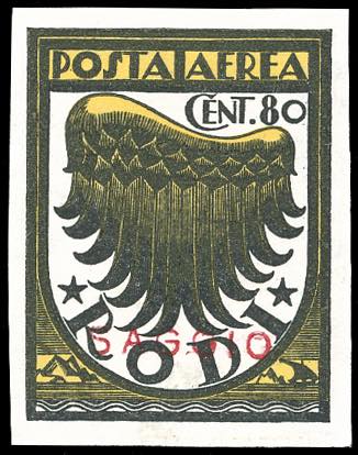 POSTA AEREA 1934 - 80 cent. nero e ... 