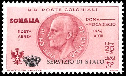 SERVIZIO AEREO 1934 - 25 + 2 lire ... 