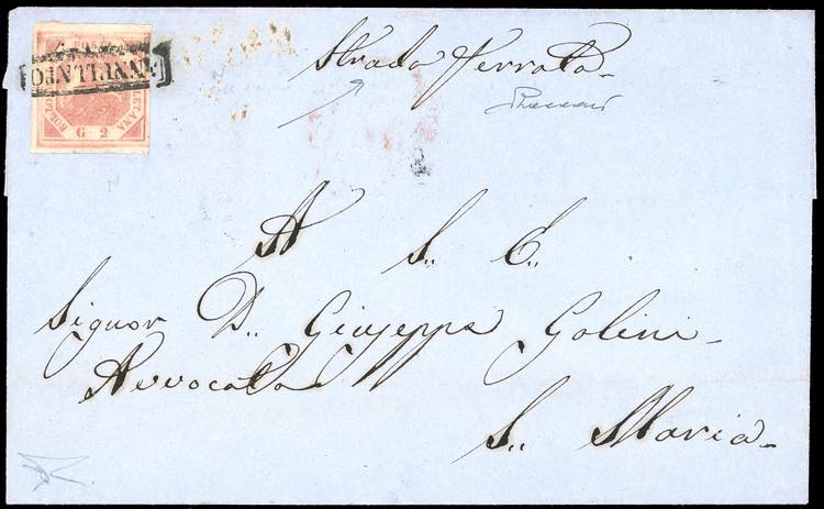 1858 - 2 grana rosa chiaro, I ... 