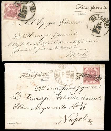 1861 - Due lettere affrancate con ... 