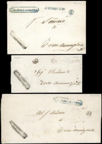 1858 - Tre lettere in franchigia, ... 