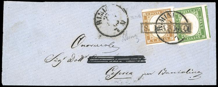 1863 - 5 cent. verde e 10 cent. ... 