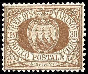 1877 - 30 cent. Stemma (6), ben ... 