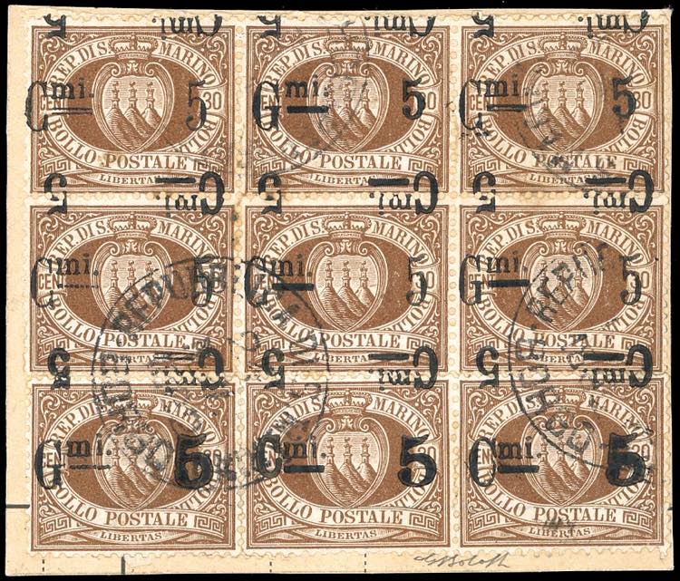 1892 - 5 cent. su 30 cent. blocco ... 